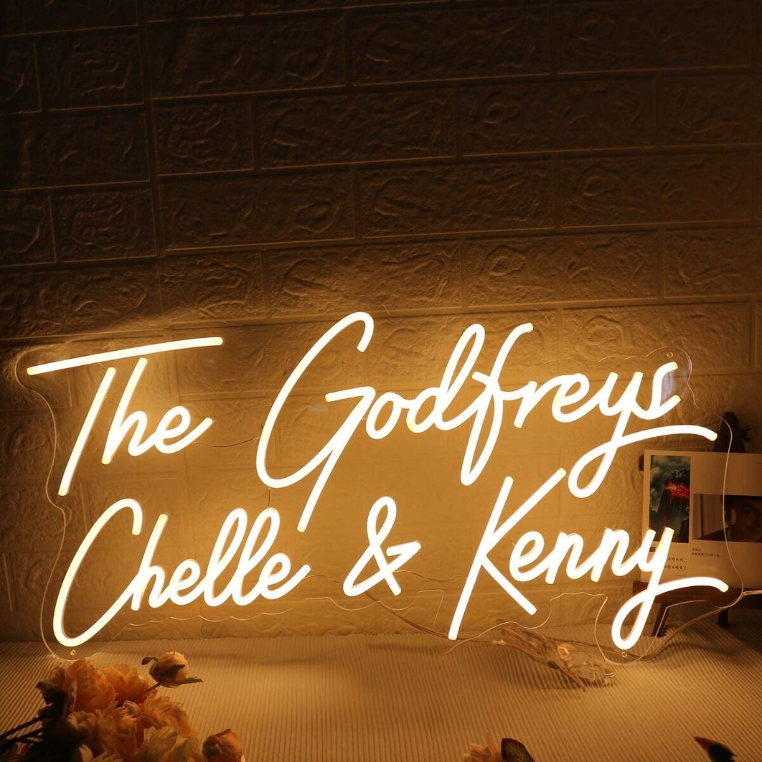 The Godfreys Chelle And Kenny Yellow Led Neon Sign - Shineneon
