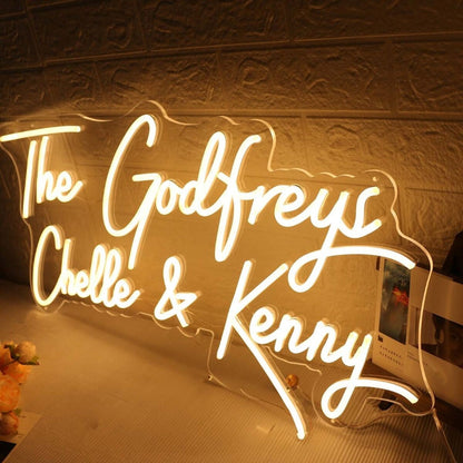 The Godfreys Chelle And Kenny Yellow Led Neon Sign - Shineneon