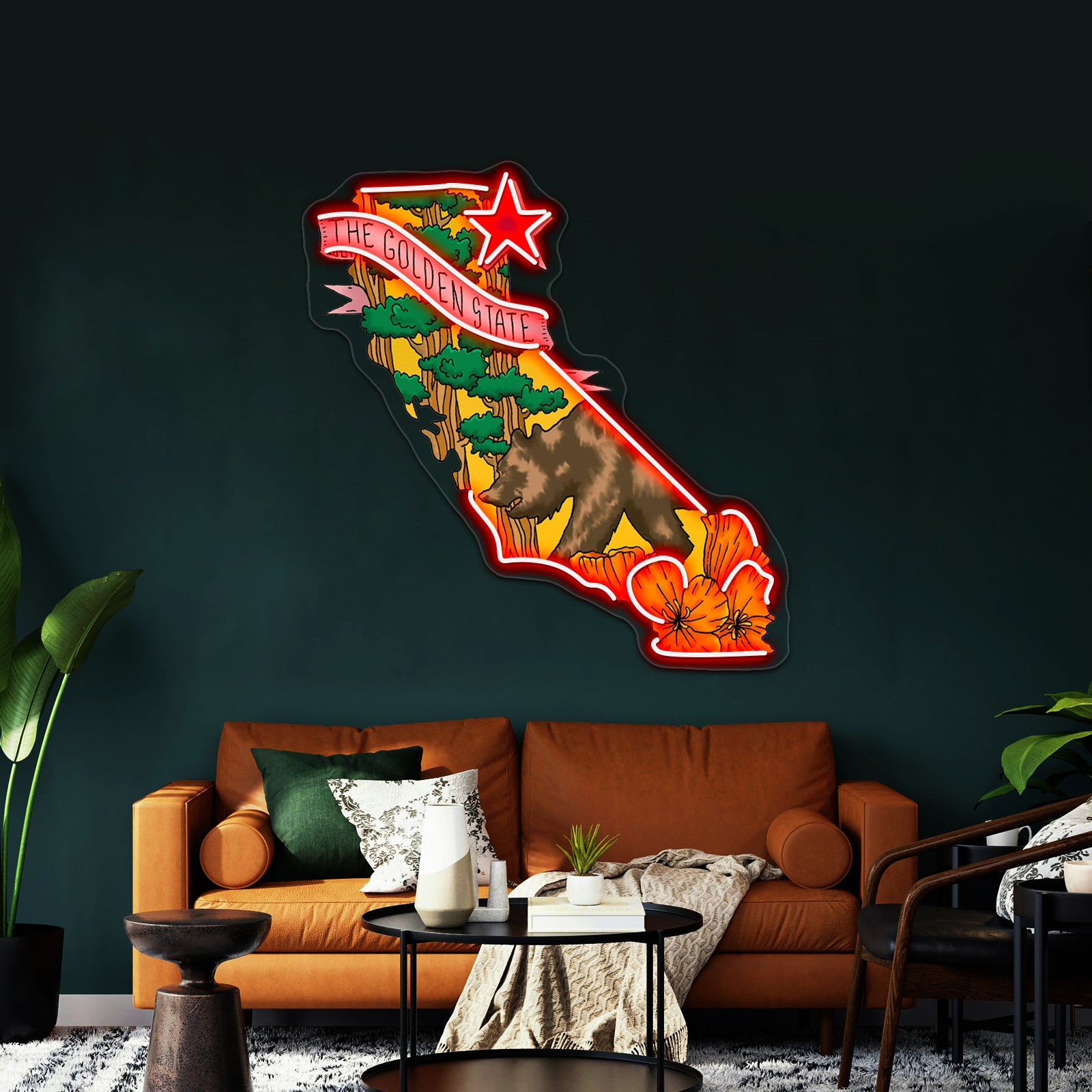 The Golden State Bear Cali Neon Sign Artwork For Cool Neon Signs | Shineneon