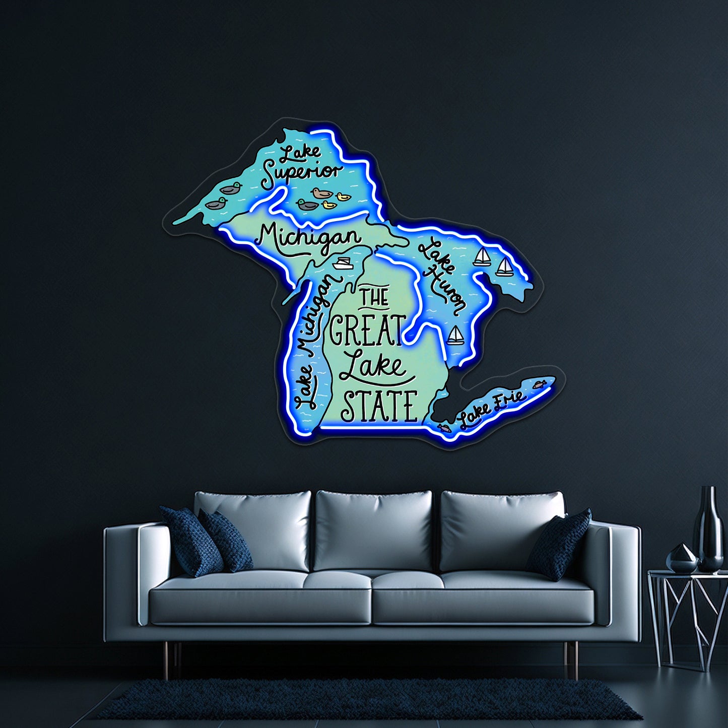 The Great Lake State Neon Sign Artwork For Led Signs For Business