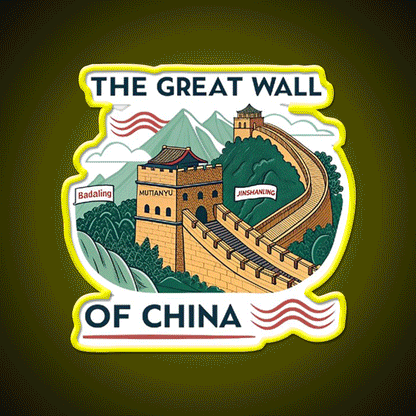 The Great Wall Of China Asian Cultural Led Neon Sign Rgb Color - Custom LED neon sign front view