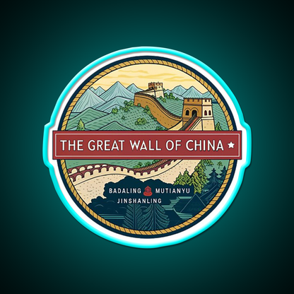 The Great Wall Of China Asian Cultural Led Neon Sign Wall Art Rgb Color - Size and dimension reference