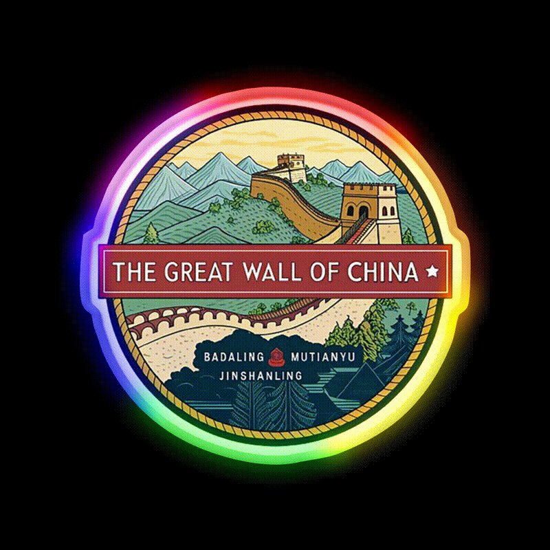 The Great Wall Of China Asian Cultural Led Neon Sign Wall Art Rgb Color - LED neon sign close-up detail