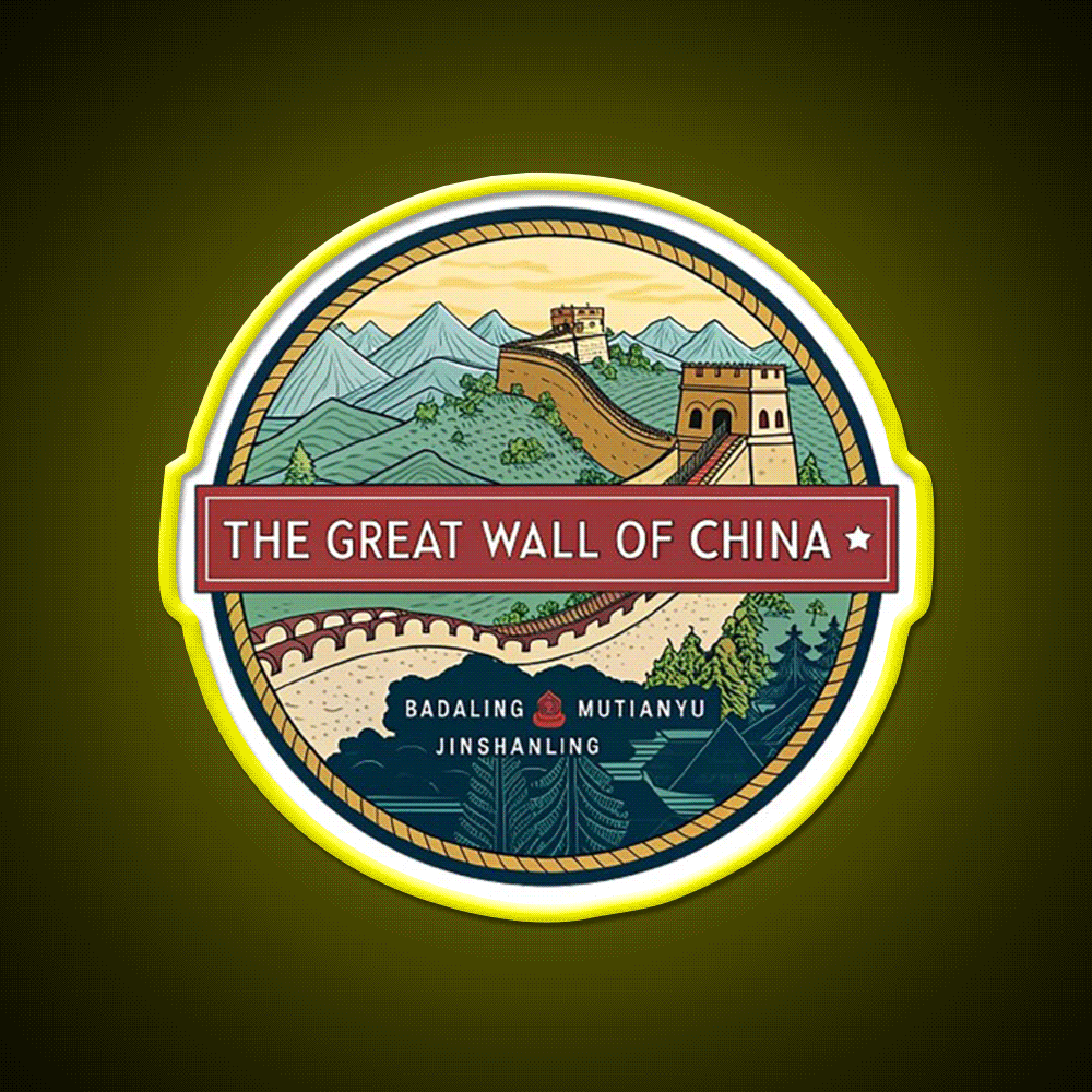 The Great Wall Of China Asian Cultural Led Neon Sign Wall Art Rgb Color - Custom LED neon sign front view