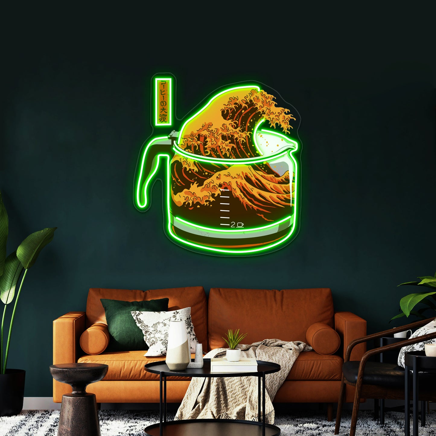 The Great Wave Of Caffeine Artwork Personalized Neon Signs