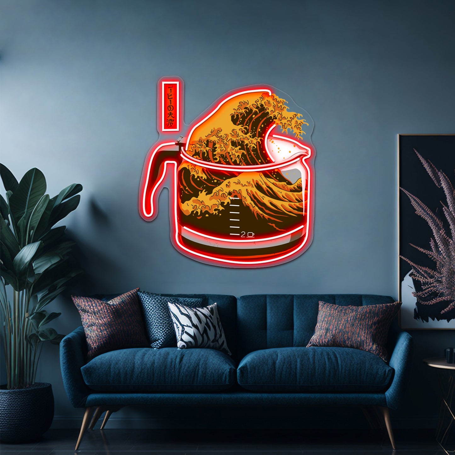 The Great Wave Of Caffeine Artwork Personalized Neon Signs