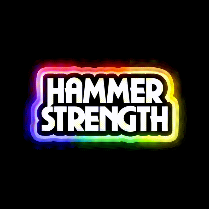 The Hammer Strength 2 Gym Fitness Led Neon Sign Rgb Color
