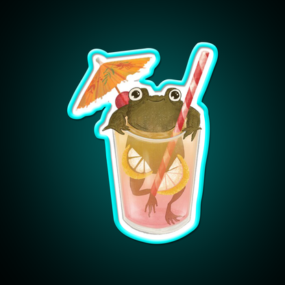 The Happy Frog In The Lemonade Cocktail Bar Decor Led Neon Sign Rgb Color - Size and dimension reference