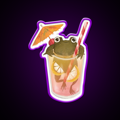The Happy Frog In The Lemonade Cocktail Bar Decor Led Neon Sign Rgb Color - LED neon sign view 9
