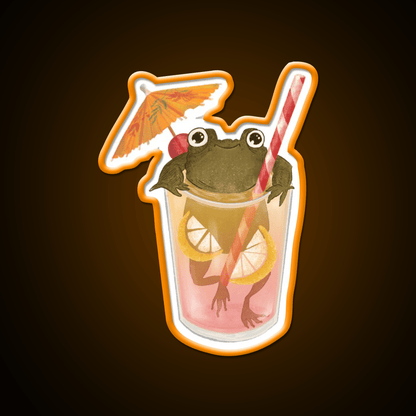 The Happy Frog In The Lemonade Cocktail Bar Decor Led Neon Sign Rgb Color - Shineneon