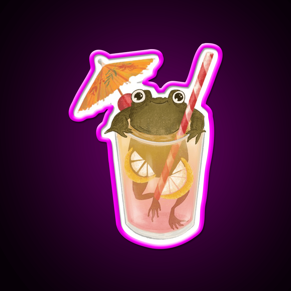 The Happy Frog In The Lemonade Cocktail Bar Decor Led Neon Sign Rgb Color - Shineneon