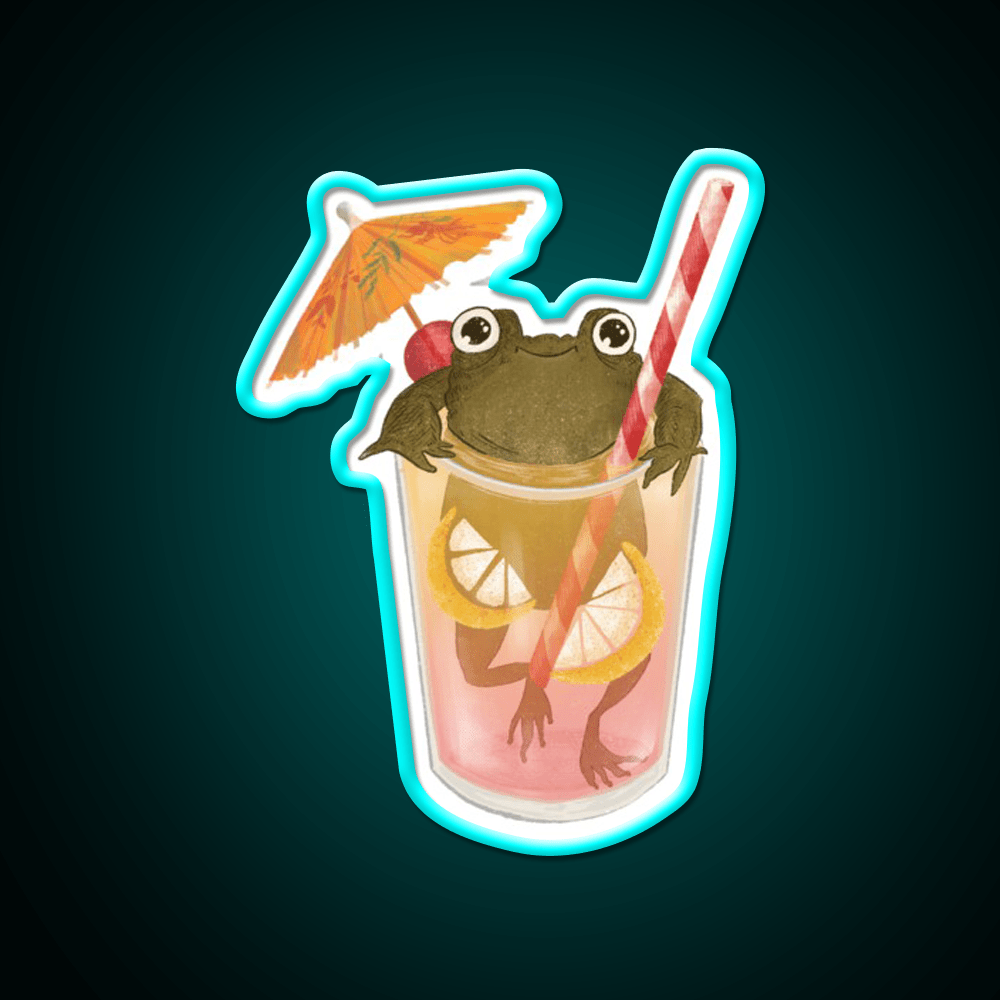 The Happy Frog In The Lemonade Cocktail Bar Decor Led Neon Sign Rgb Color - Shineneon