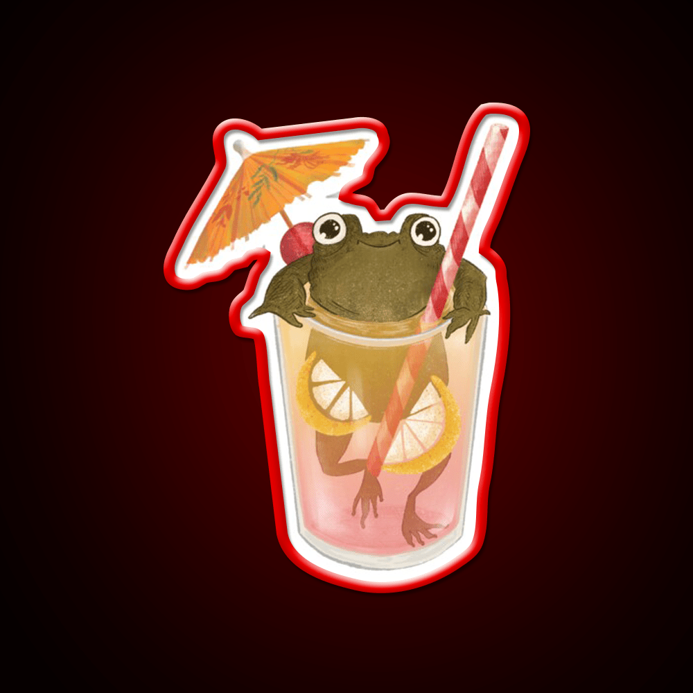 The Happy Frog In The Lemonade Cocktail Bar Decor Led Neon Sign Rgb Color - Shineneon