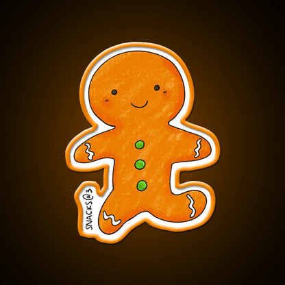 The Happy Gingerbread Man Snack Food Led Neon Sign Rgb Color - Shineneon