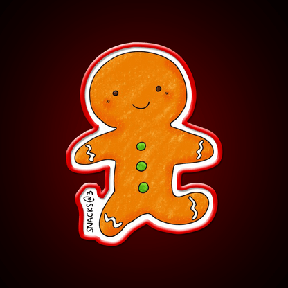 The Happy Gingerbread Man Snack Food Led Neon Sign Rgb Color - Shineneon