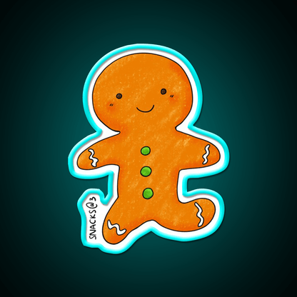 The Happy Gingerbread Man Snack Food Led Neon Sign Rgb Color - Shineneon
