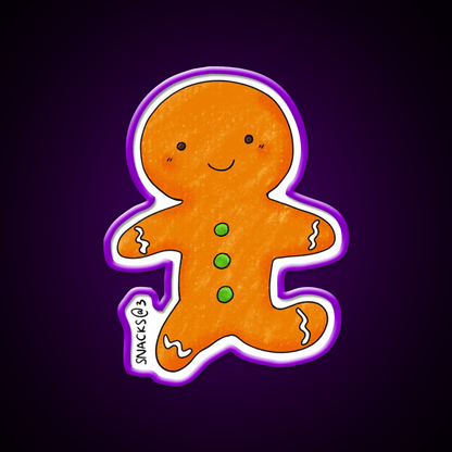 The Happy Gingerbread Man Snack Food Led Neon Sign Rgb Color - Shineneon