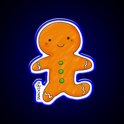 The Happy Gingerbread Man Snack Food Led Neon Sign Rgb Color - Shineneon