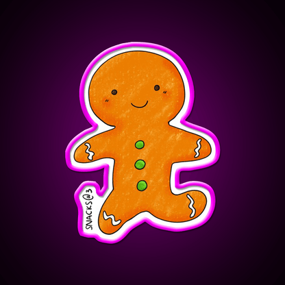 The Happy Gingerbread Man Snack Food Led Neon Sign Rgb Color - Shineneon