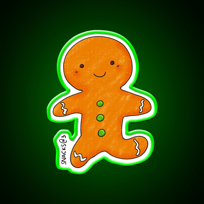 The Happy Gingerbread Man Snack Food Led Neon Sign Rgb Color - Shineneon