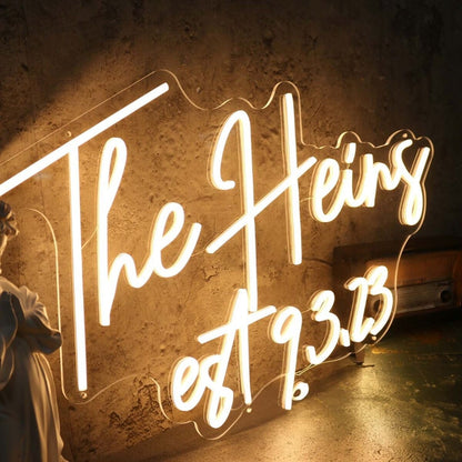 The Heins Est 9 3 23 Yellow Led Neon Sign - Shineneon