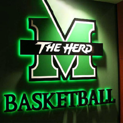 The Herd Basketball 3D Front And Back Lit Letters Metal Led Sign - Shineneon