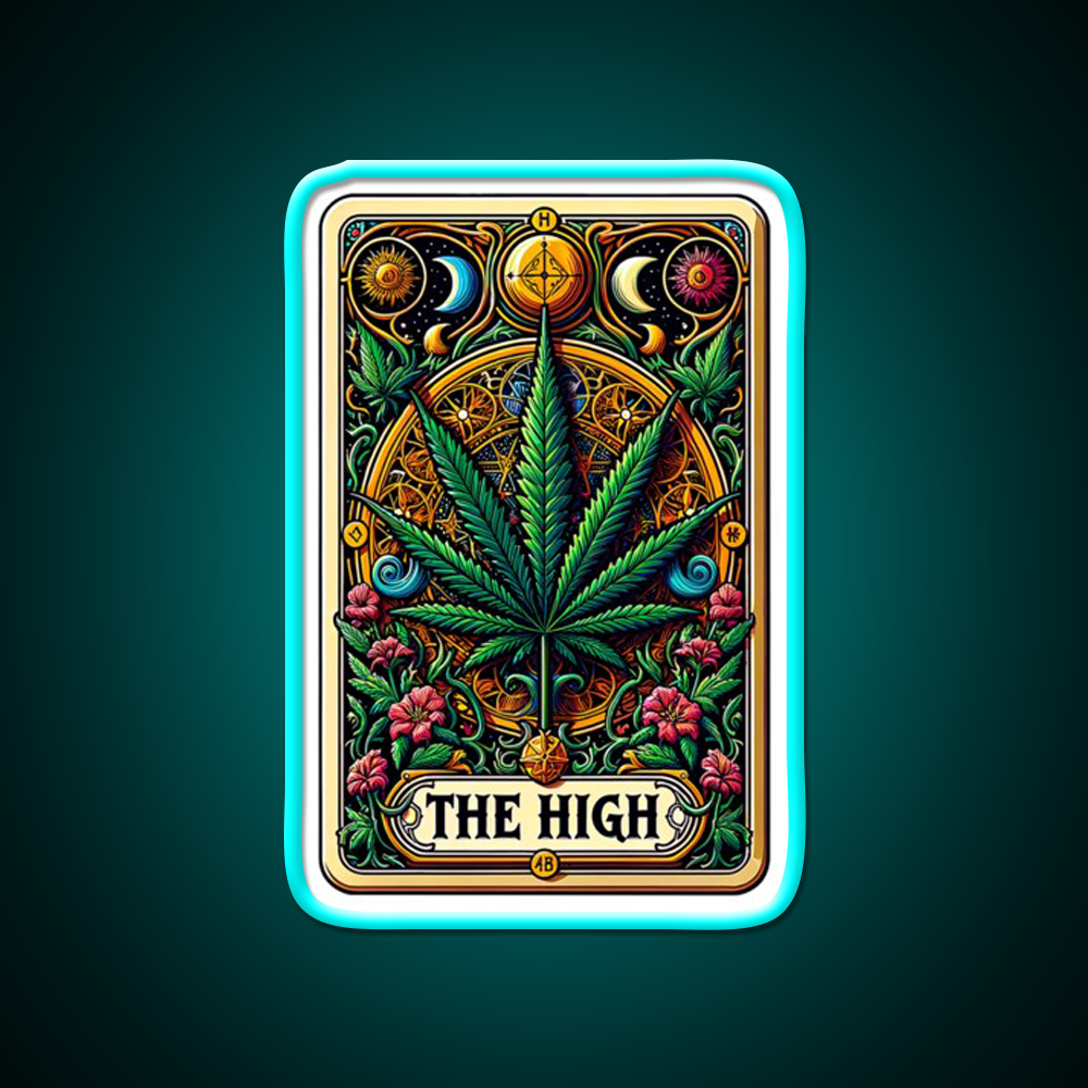 The High Hemp Inspired Green Leaf Led Neon Sign Rgb Color - Size and dimension reference