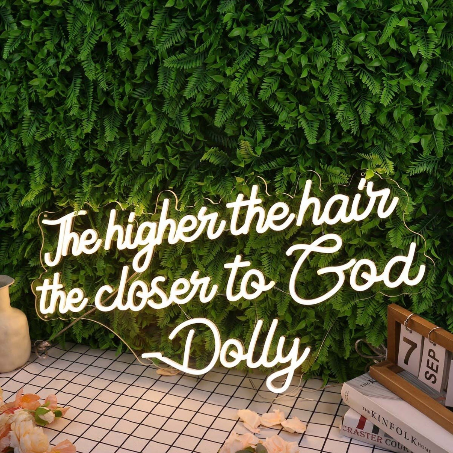 The Higher The Hair The Closen To God Dolly Led Neon Sign - Shineneon