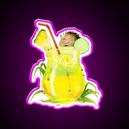 The Hilbillys Twisted Juice Cocktail Bar Decor Led Neon Sign Rgb Color - Neon sign mounted on wall in room