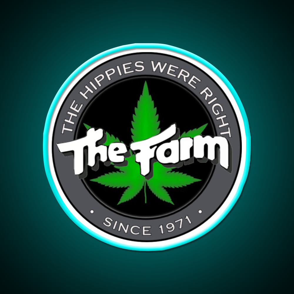 The Hippies Were Right Hemp Inspired Green Leaf Led Neon Sign Rgb Color - Size and dimension reference