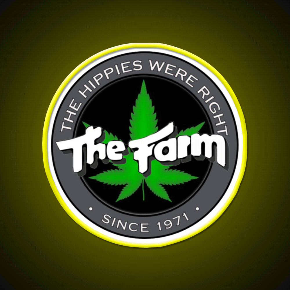 The Hippies Were Right Hemp Inspired Green Leaf Led Neon Sign Rgb Color - Custom LED neon sign front view