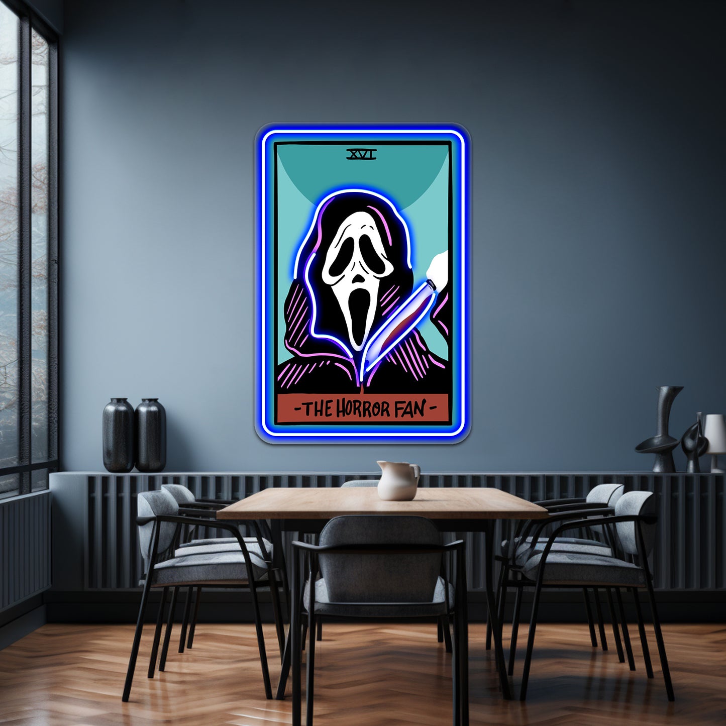 The Horror Fan Tarot Card Neon Sign Artwork For Led Signs For Room