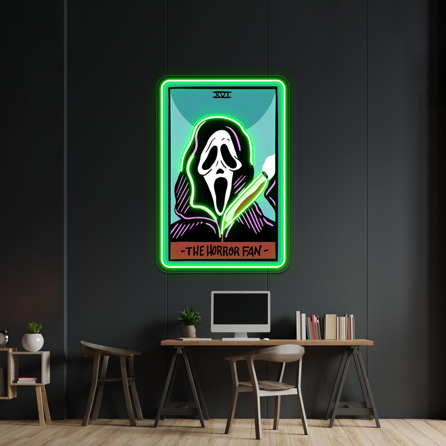 The Horror Fan Tarot Card Neon Sign Artwork For Led Signs For Room