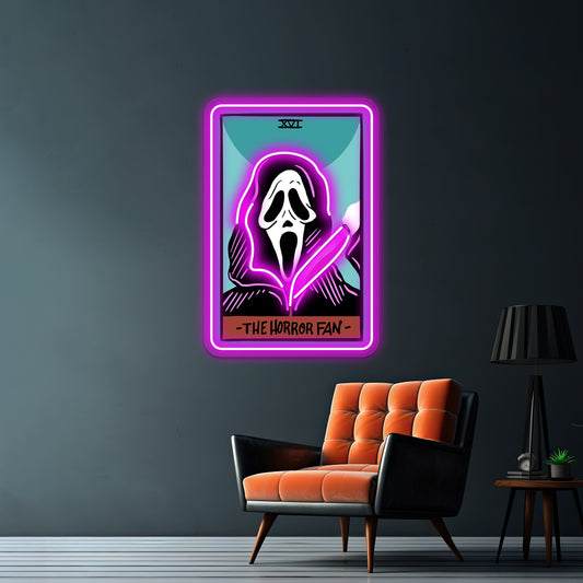 The Horror Fan Tarot Card Neon Sign Artwork For Led Signs For Room