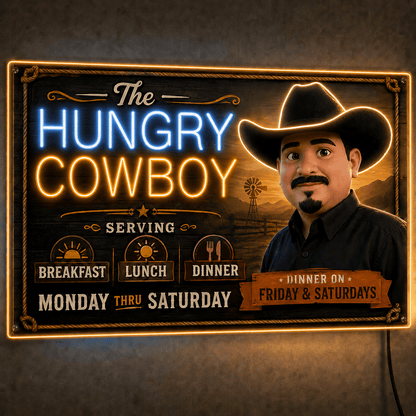 The HUNGRY COWBOY Custom LED Neon Sign - Shineneon