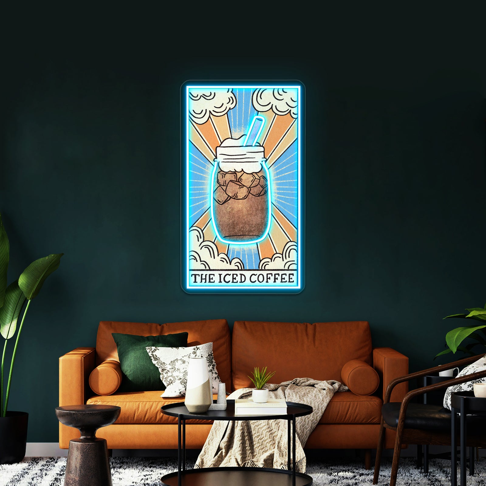 The Iced Coffee Tarot Card Neon Sign Artwork For Neon Signs For A Bar | Shineneon