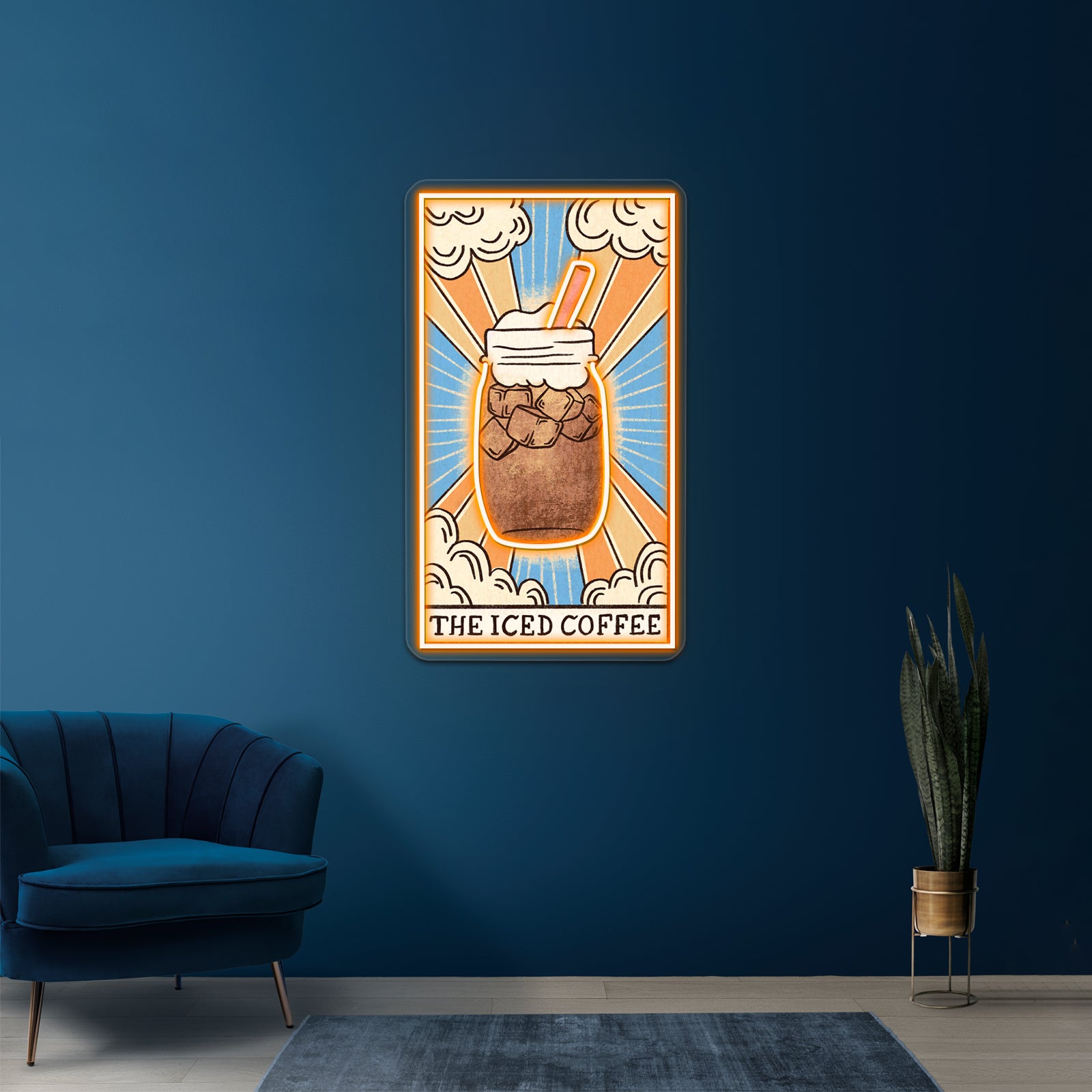 The Iced Coffee Tarot Card Neon Sign Artwork For Neon Signs For A Bar | Shineneon