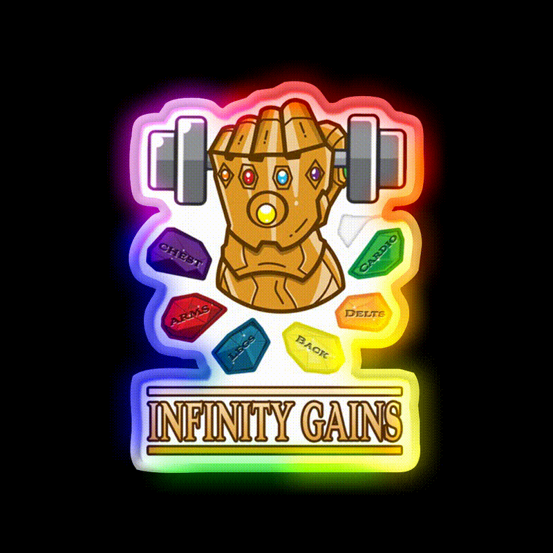 The Infinity Gaintlet Gym Fitness Led Neon Sign Rgb Color