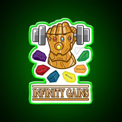 The Infinity Gaintlet Gym Fitness Led Neon Sign Rgb Color