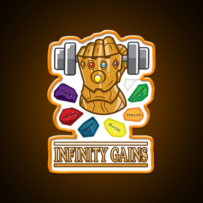 The Infinity Gaintlet Gym Fitness Led Neon Sign Rgb Color