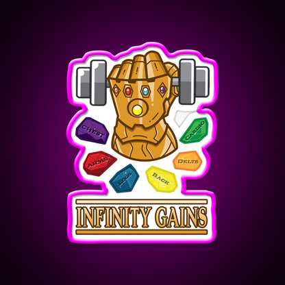 The Infinity Gaintlet Gym Fitness Led Neon Sign Rgb Color
