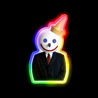 The Jack In The Box Man Creepy Fast Food Led Neon Sign For Burger Place Rgb Color - LED neon sign close-up detail