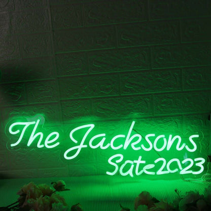 The Jacksons Est 2023 Green Led Neon Sign - Shineneon