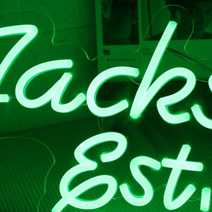 The Jacksons Est 2023 Green Led Neon Sign - Shineneon