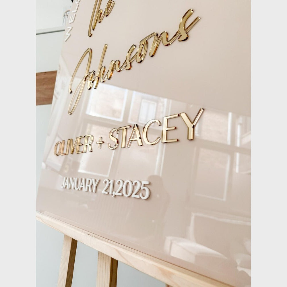 The Johnsons Wedding Acrylic Business Logo Sign