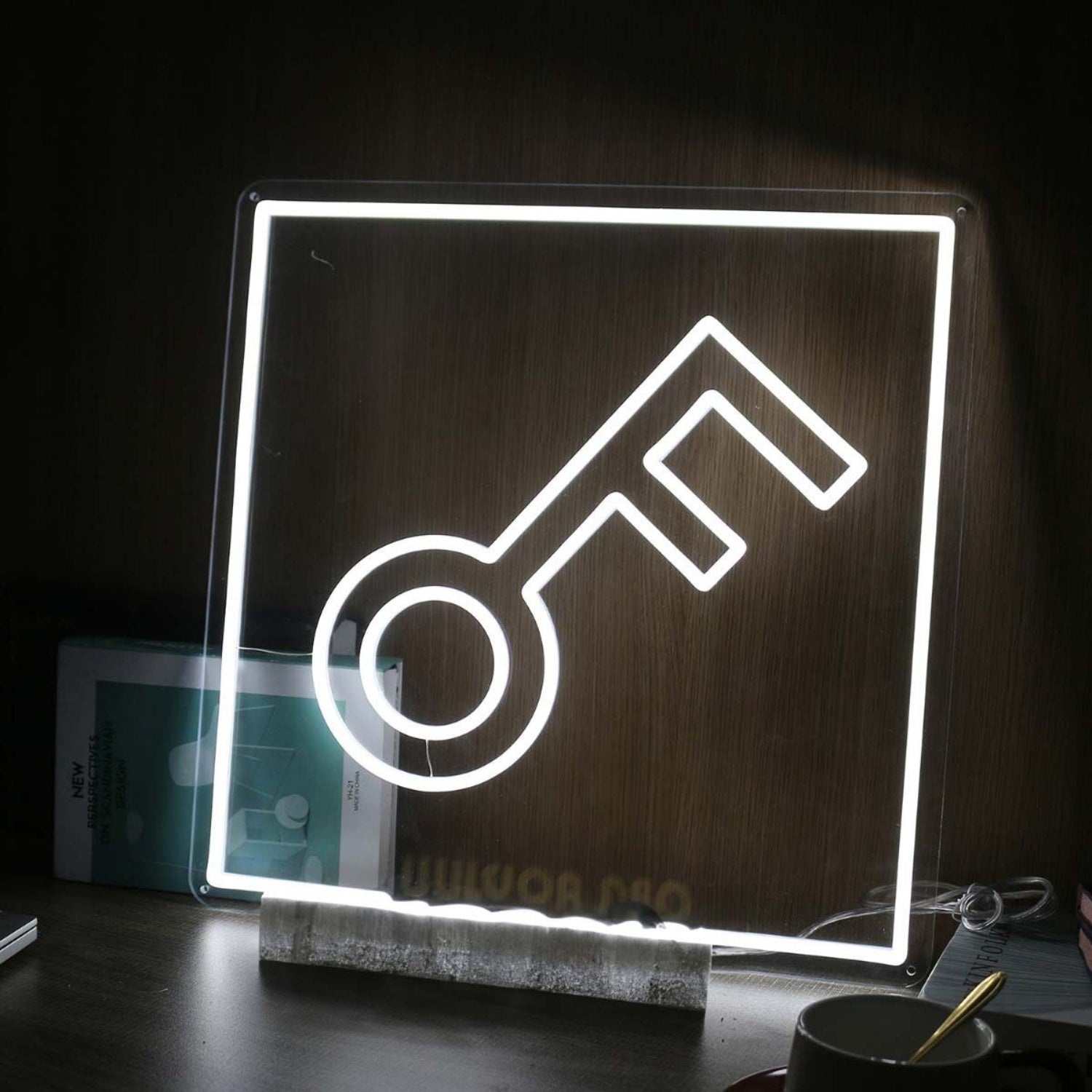 The Keys Pattern White Led Neon Sign - Shineneon