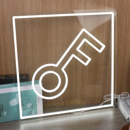 The Keys Pattern White Led Neon Sign - Shineneon