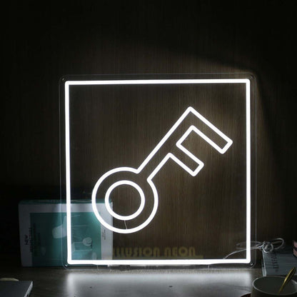 The Keys Pattern White Led Neon Sign - Shineneon