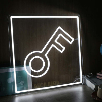 The Keys Pattern White Led Neon Sign - Shineneon