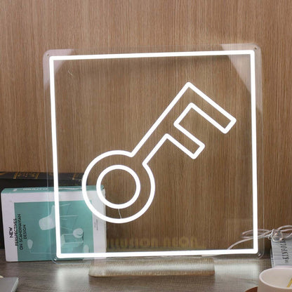 The Keys Pattern White Led Neon Sign - Shineneon